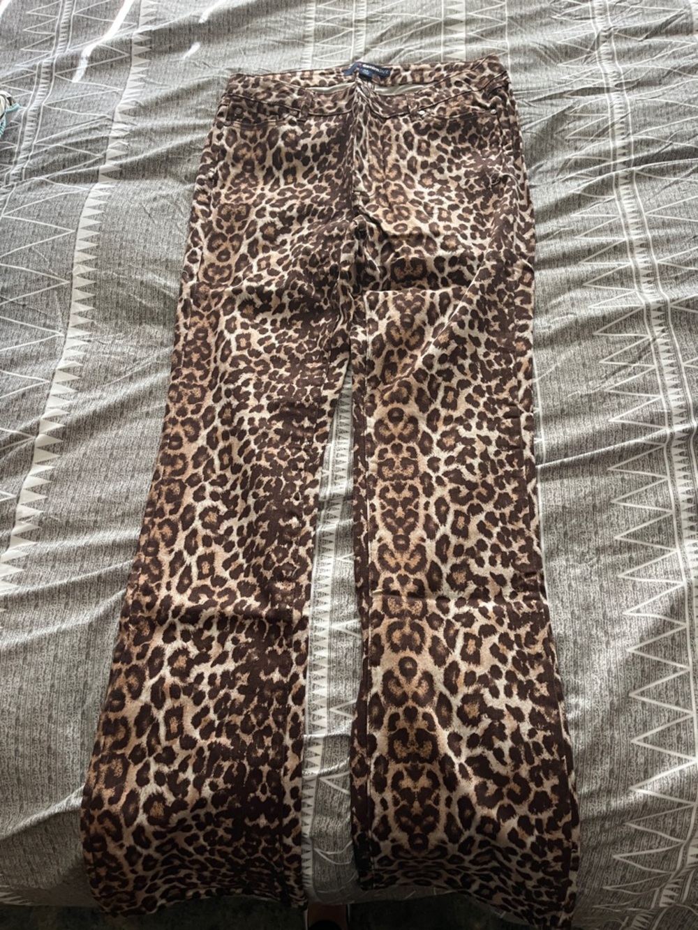 Denim 24/7 Leopard Print Boot Cut Jeans - Brown/Tan